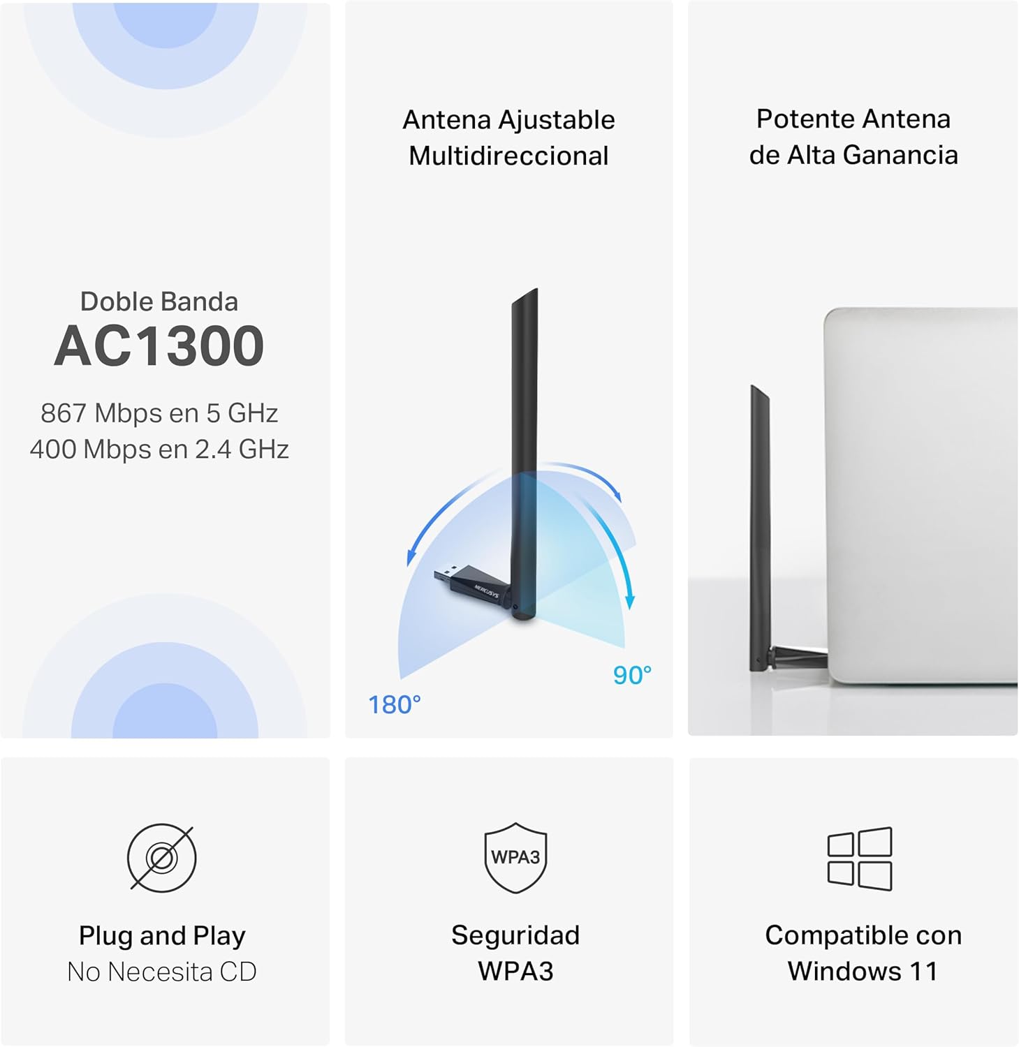 MERCUSYS WiFi Stick AC1300Mbps MA30H MERCUSYS WiFi Stick AC1300Mbps MA30H